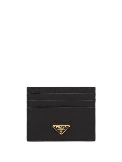 Prada Saffiano Card Holder In Black