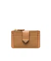 Prada Saffiano Card Holder In Brown