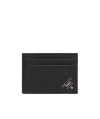 Prada Saffiano Leather Card Holder In Green