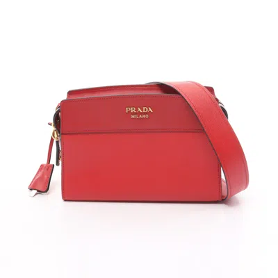 Prada Saffiano + City C Shoulder Bag Saffiano Leather Red