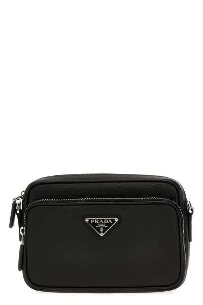 Prada Saffiano Crossbody Bag In Black