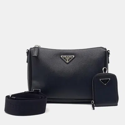 Pre-owned Prada Saffiano Crossbody Bag In Black