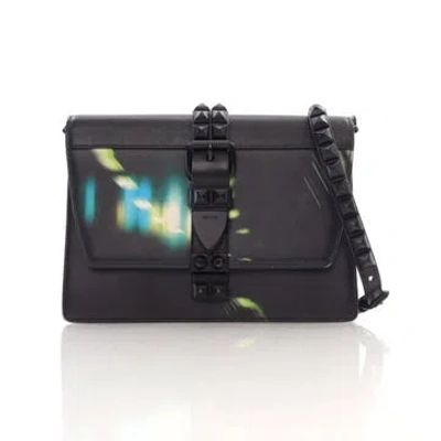Pre-owned Prada Saffiano Cuir Leather City Lights Elektra In Black