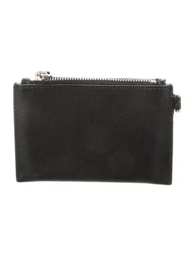 Pre-owned Prada Saffiano Cuir Leather Wallet In Black