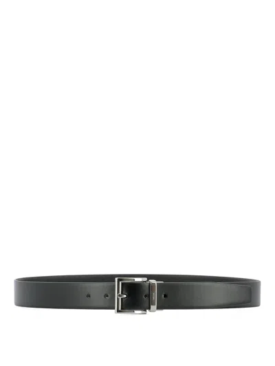 Prada Saffiano Double Leather Black Belt