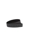 Prada Saffiano Double-sided Belt In Black