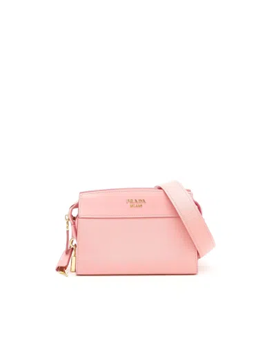 Prada Saffiano Esplanade Crossbody Bag In Pink