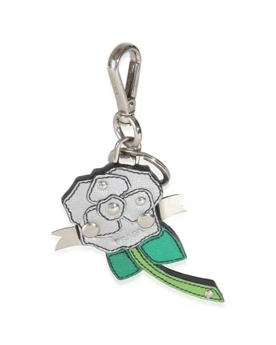 PRADA PRADA SAFFIANO FLOWER KEY CHAIN BAG CHARM (AUTHENTIC PRE-LOVED)