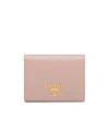 Prada Saffiano Foldover Wallet In Nude