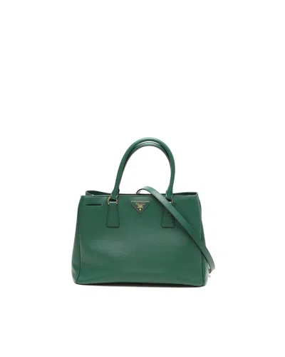 Prada Saffiano Galleria Tote Bag In Green