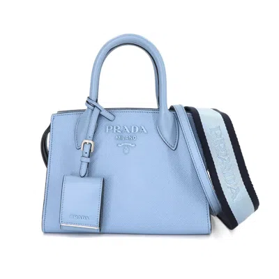 Pre-owned Prada Saffiano Handbag Shoulder Bag () In Blue