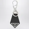 Prada Leather Key Ring Hardware Textured In Black