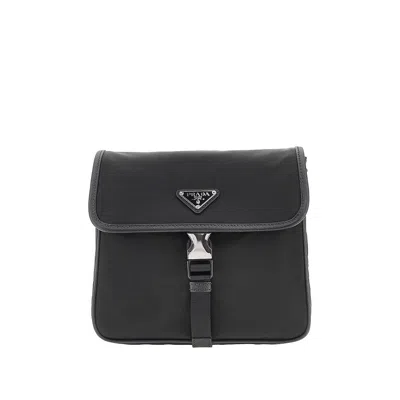 PRADA SAFFIANO LEATHER AND RE-NYLON SHOULDER BAG