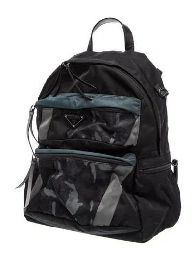 Pre-owned Prada Saffiano Leather Backpack In Blac
