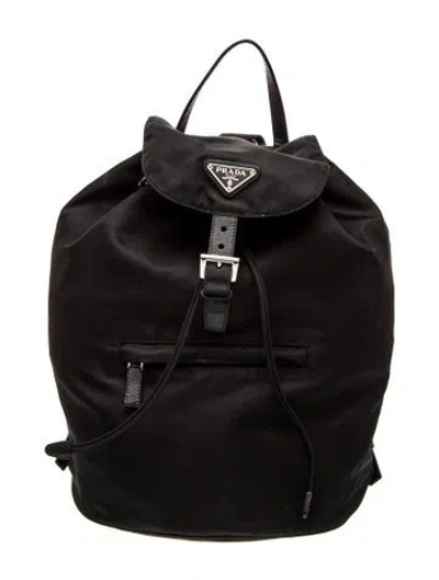 Pre-owned Prada Saffiano Leather Backpack In Black