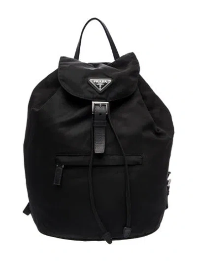 Pre-owned Prada Saffiano Leather Backpack In Black