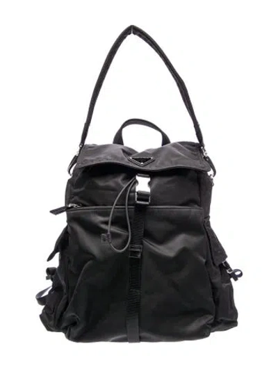 Pre-owned Prada Saffiano Leather Backpack In Black