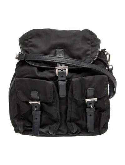 Pre-owned Prada Saffiano Leather Backpack In Black