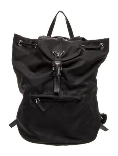 Pre-owned Prada Saffiano Leather Backpack In Black