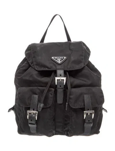 Pre-owned Prada Saffiano Leather Backpack In Black