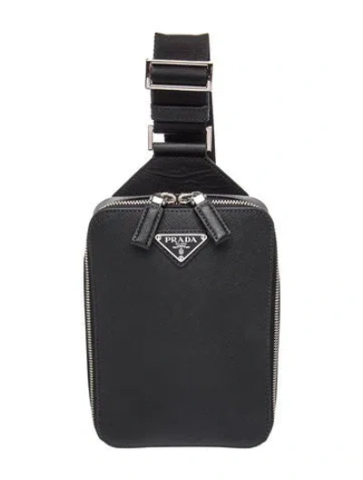 Pre-owned Prada Saffiano Leather Backpack In Black