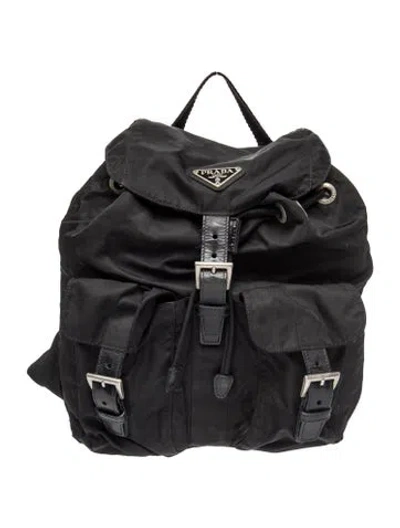 Pre-owned Prada Saffiano Leather Backpack In Black