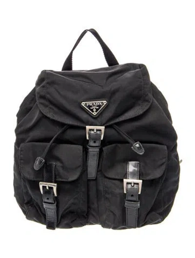 Pre-owned Prada Saffiano Leather Backpack In Black