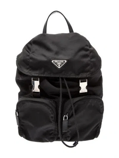 Pre-owned Prada Saffiano Leather Backpack In Black