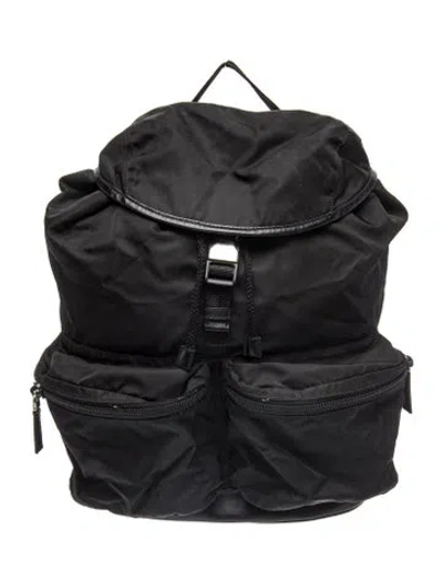 Pre-owned Prada Saffiano Leather Backpack In Black