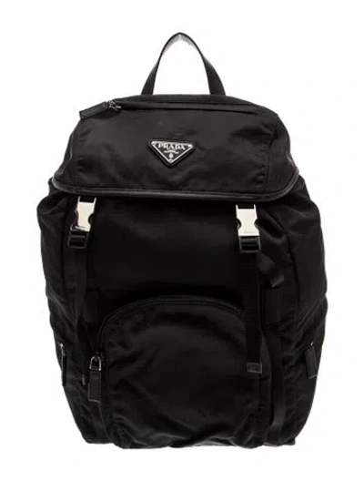 Pre-owned Prada Saffiano Leather Backpack In Black