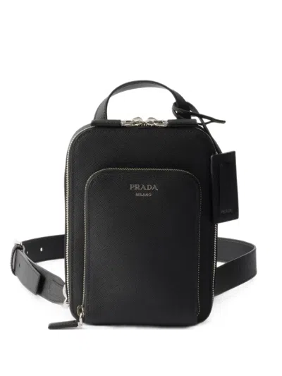Prada Saffiano Leather Backpack In Black