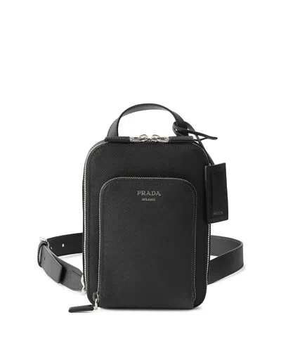 Prada Saffiano Leather Backpack In Black