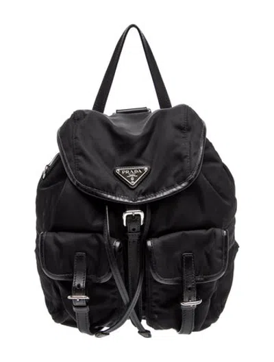 Pre-owned Prada Saffiano Leather Backpack In Black