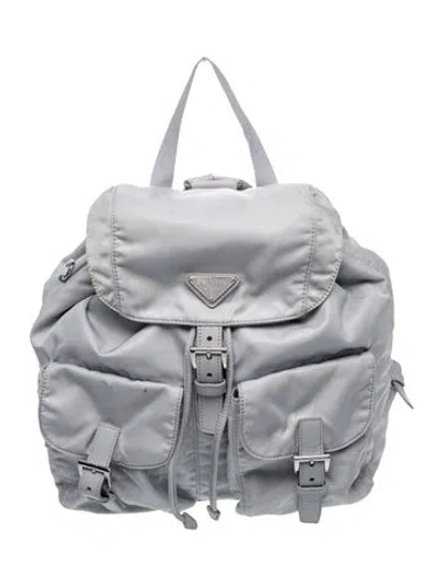 Pre-owned Prada Saffiano Leather Backpack In Blue