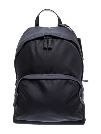 Pre-owned Prada Saffiano Leather Backpack In Blue