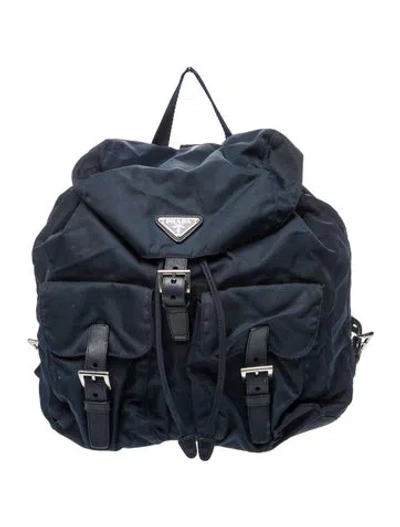 Pre-owned Prada Saffiano Leather Backpack In Blue