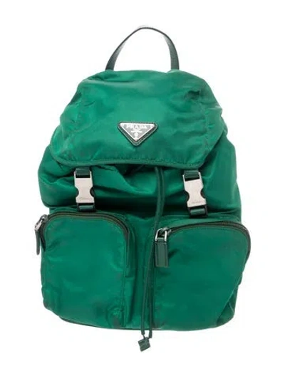 Pre-owned Prada Saffiano Leather Backpack In Green