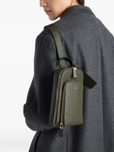 Prada Saffiano Leather Backpack In Green