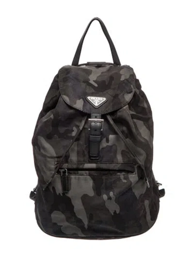 Pre-owned Prada Saffiano Leather Backpack In Green