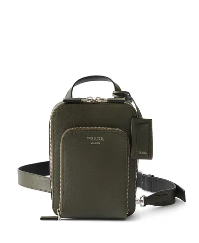 Prada Saffiano Leather Backpack In Green