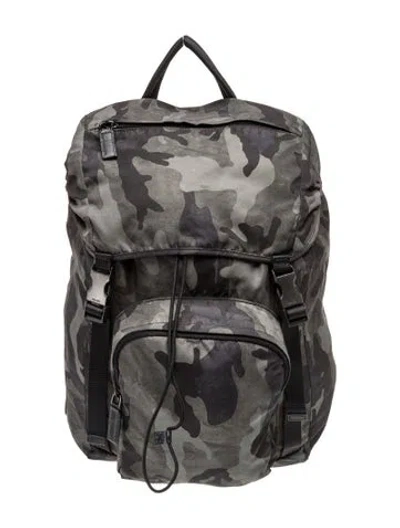 Pre-owned Prada Saffiano Leather Backpack In Grey