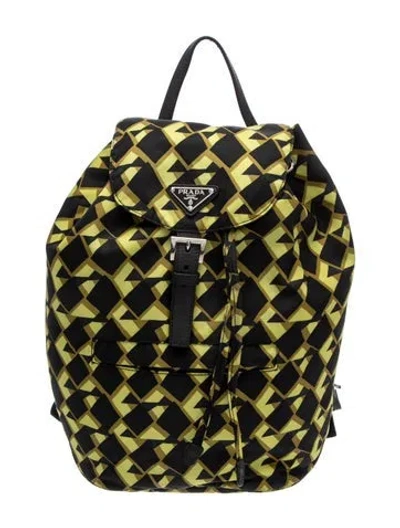 Pre-owned Prada Saffiano Leather Backpack In Multi