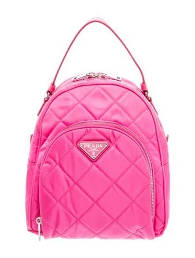 Pre-owned Prada Saffiano Leather Backpack In Pink