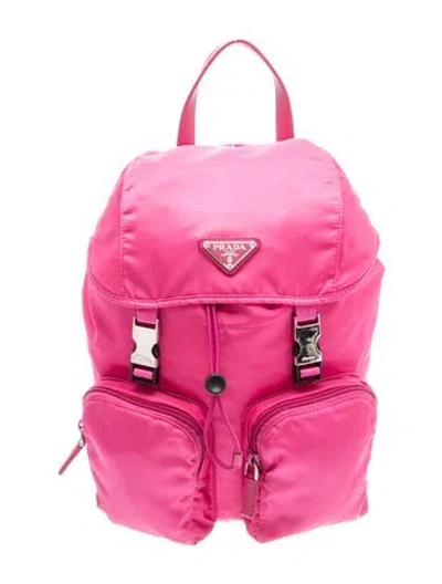Pre-owned Prada Saffiano Leather Backpack In Pink