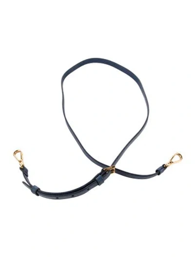 Pre-owned Prada Saffiano Leather Bag Strap In Blue