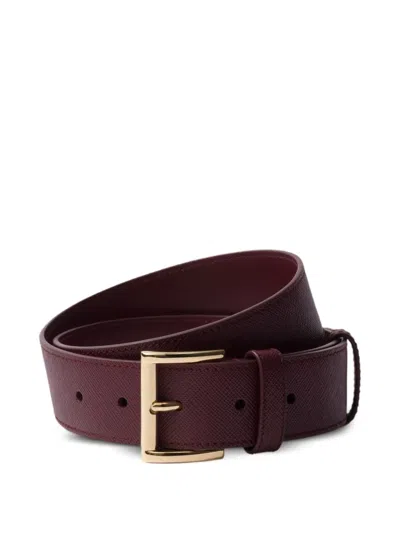Prada Saffiano Leather Belt In Brown