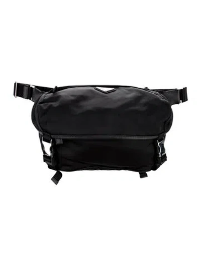 Pre-owned Prada Saffiano Leather Belt Bag In Black