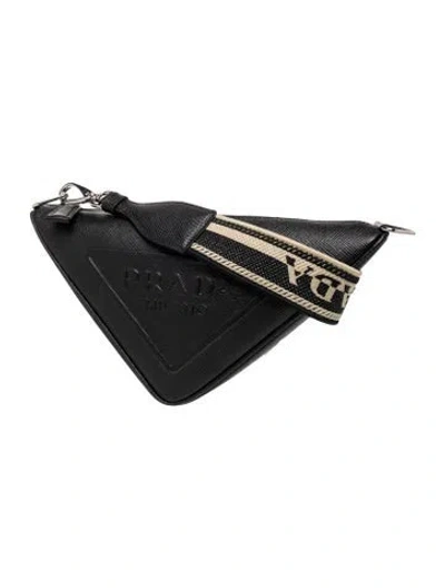 Pre-owned Prada Saffiano Leather Belt Bag In Black