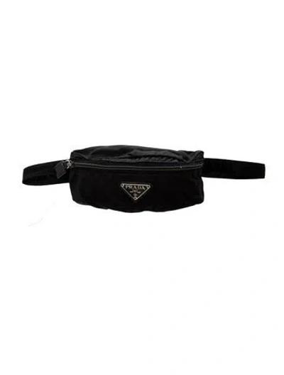 Pre-owned Prada Saffiano Leather Belt Bag In Black
