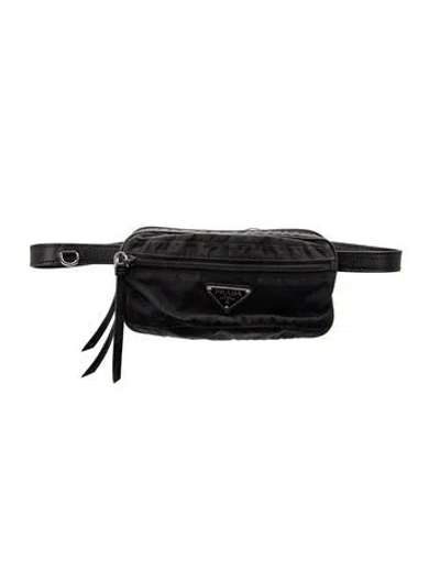 Pre-owned Prada Saffiano Leather Belt Bag In Black